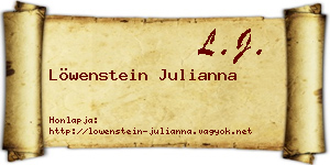 Löwenstein Julianna névjegykártya